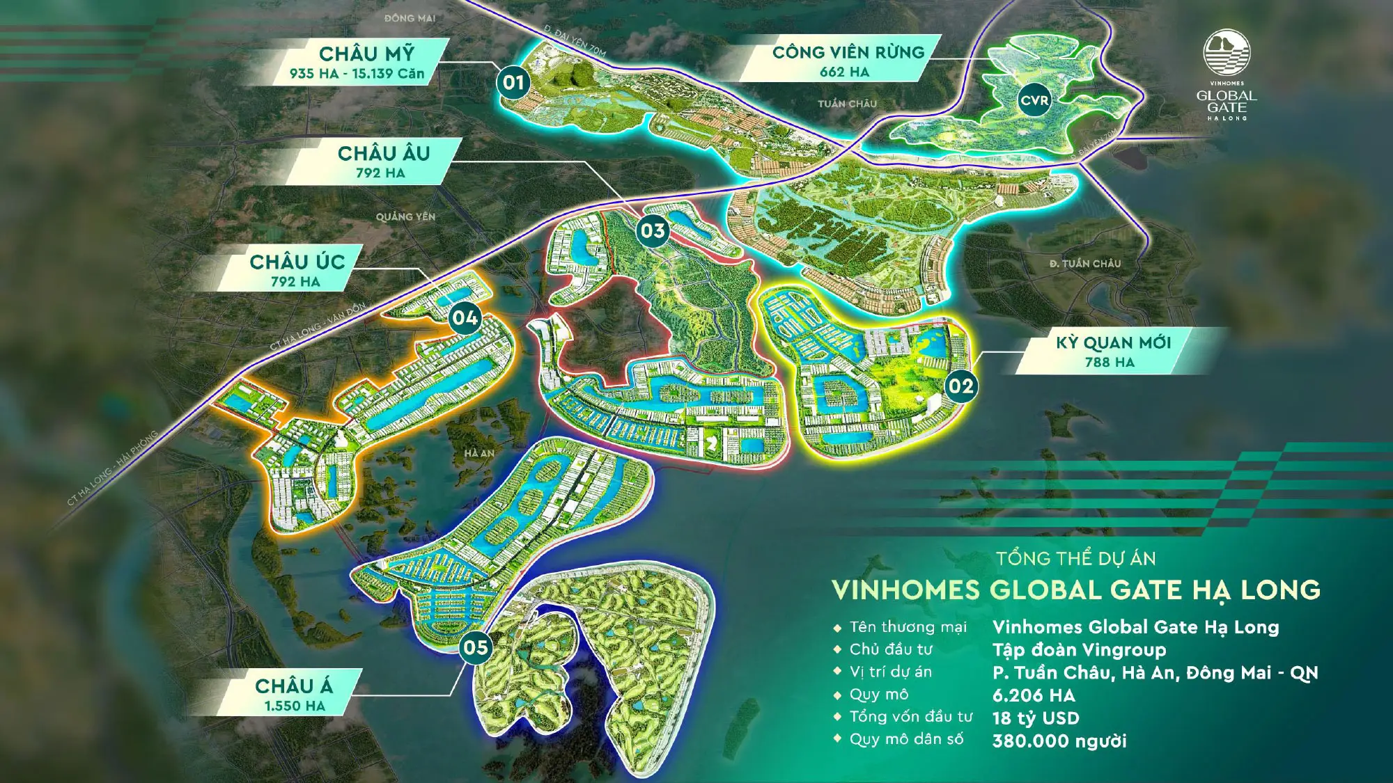 Các phân khu tại Vinhomes Global Gate Hạ Long