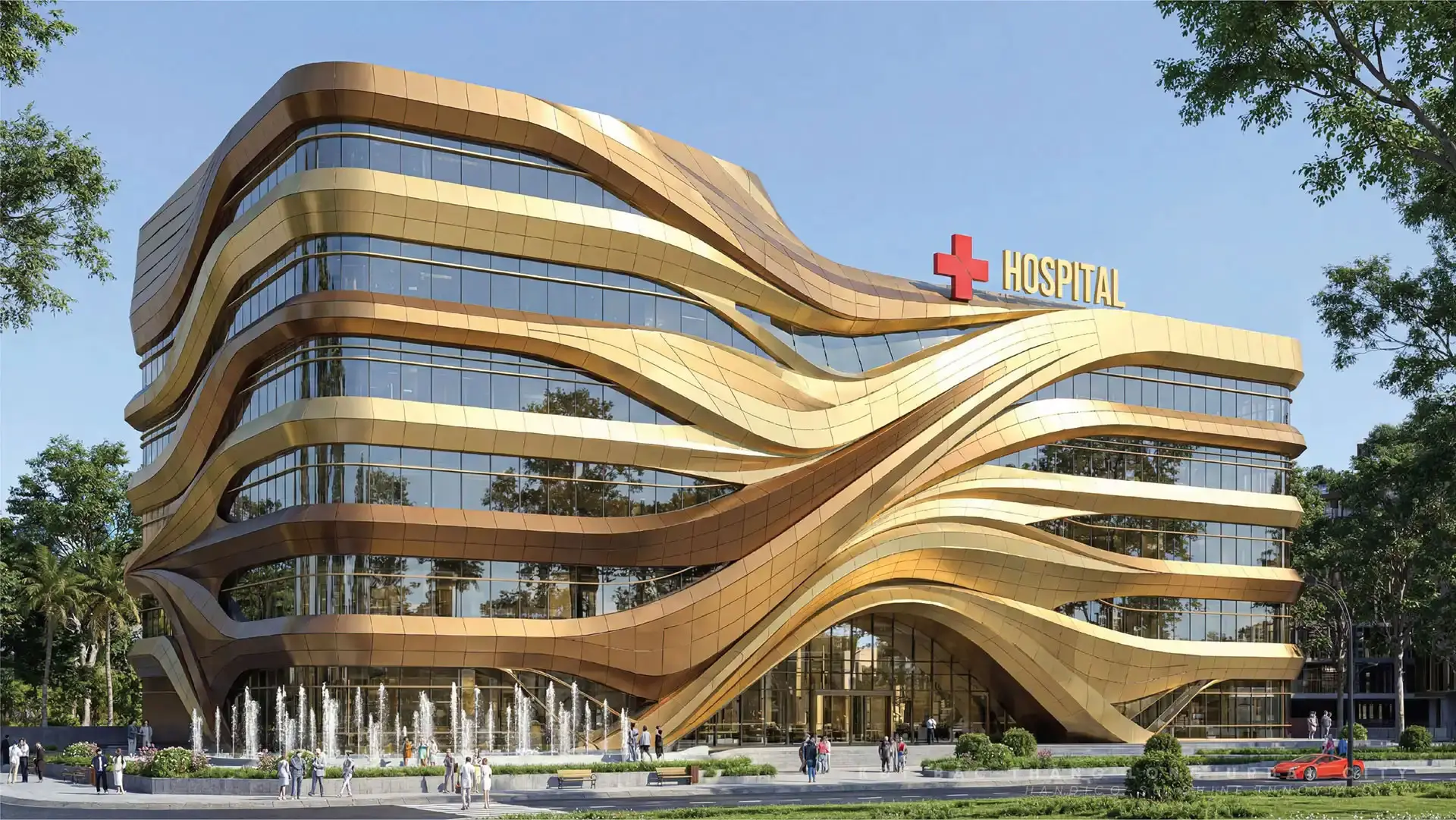 Phối cảnh bệnh viện quốc tế Sunshine Hospital với kiến trúc hiện đại. Phối cảnh bệnh viện quốc tế Sunshine Hospital với kiến trúc hiện đại.